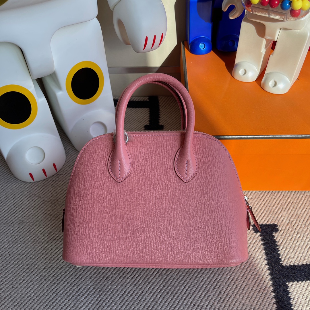 에르메스 미니 볼리드백 핑크 은장 염소가죽